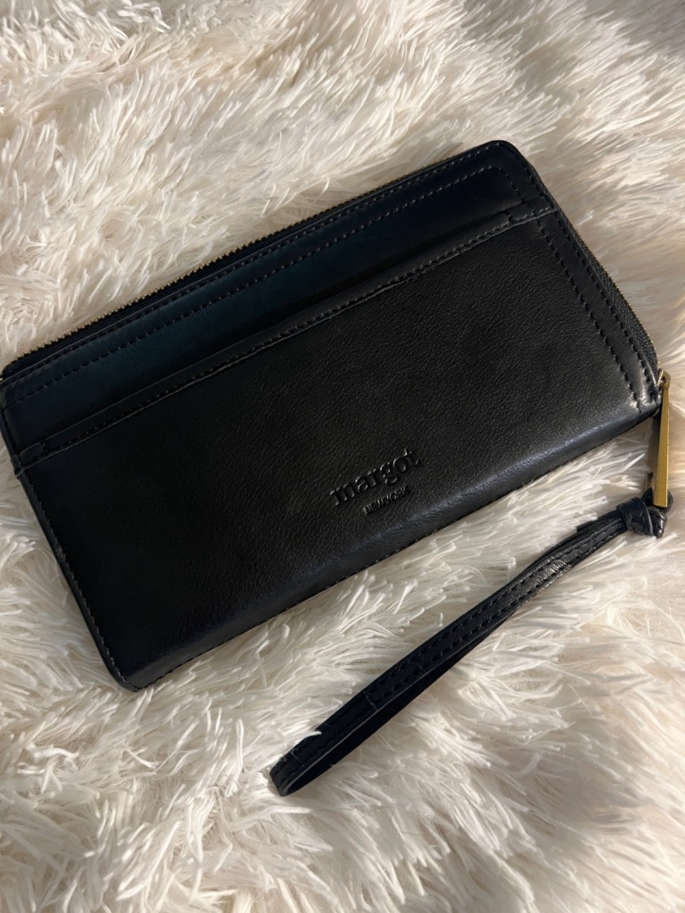 Margot New York Black leather Wristlet/Wallet. Very Clean! NWOT